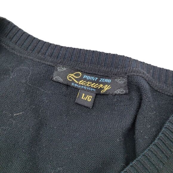 2/$20 Point Zero Black V-Neck Vest Sweater Size: Large - Picture 6 of 7